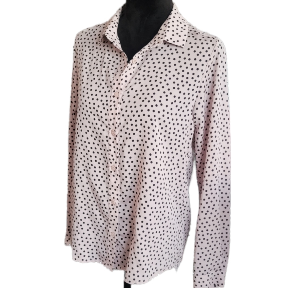 Bar Iii Front Row Tan Polka Dot Button Down Shirt… - image 2